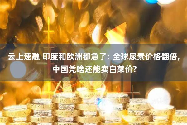 云上速融 印度和欧洲都急了: 全球尿素价格翻倍, 中国凭啥还能卖白菜价?